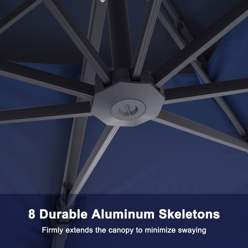 13-Ft Aluminum Dual-Roof Cantilever Umbrella