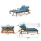 preview thumbnail 20 of 33, Perla Acacia Wood Double Chaise Lounge by Christopher Knight Home