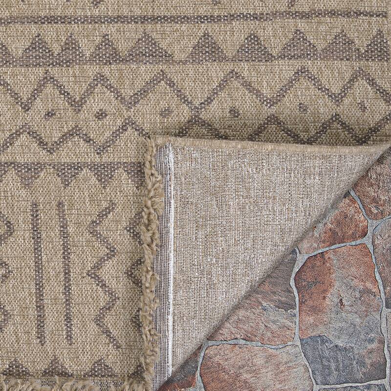 Dream Decor Rugs Triballe Concord Brown Indoor Outdoor Area Rug