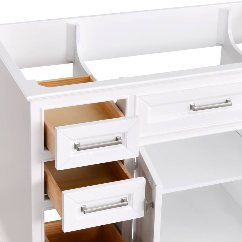 84 inch Freestanding Bath Vanities with Quartz Stone Counter Top Undermount Sink