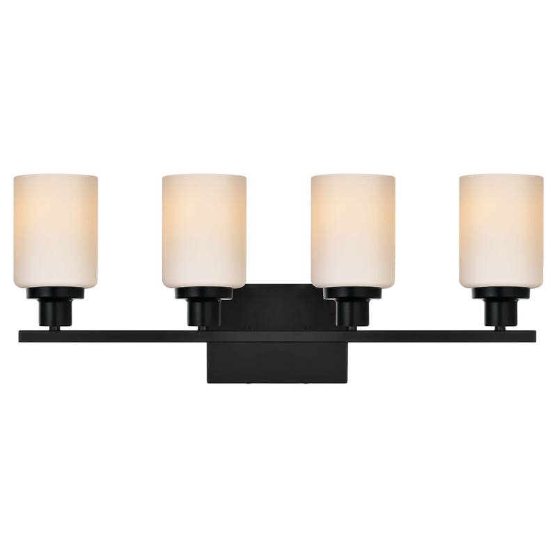 5-Light Bathroom Light Fixtures Brushed Brass 6-Light Bathroom Vanity Light, Bathroom Lights Over Mirror with Milky Glass Shade