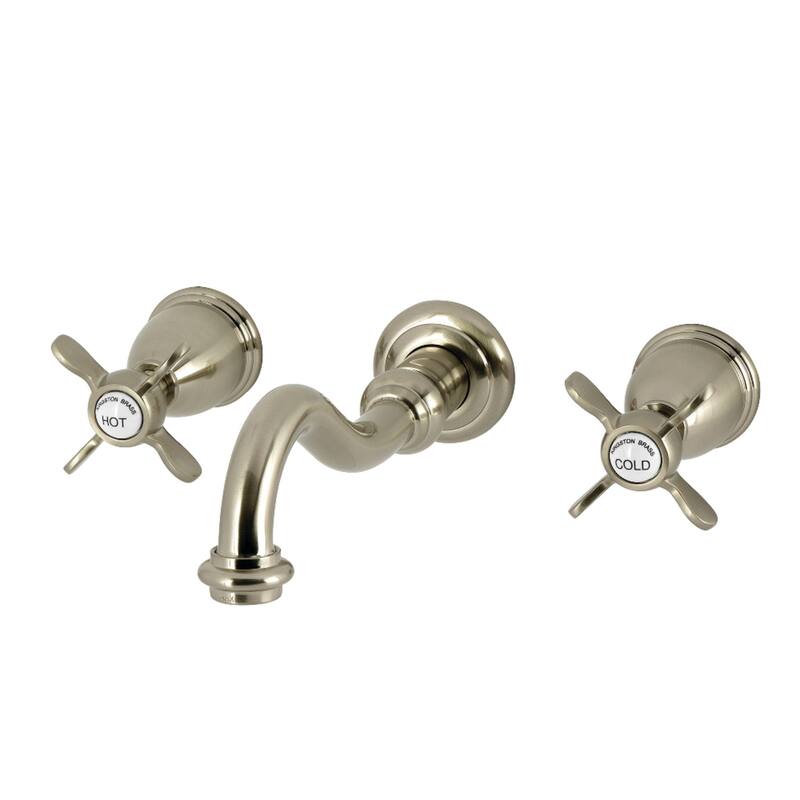 Kingston Brass Essex Double-Handle Wall Mount Bathroom Faucet - Brushed Nickel