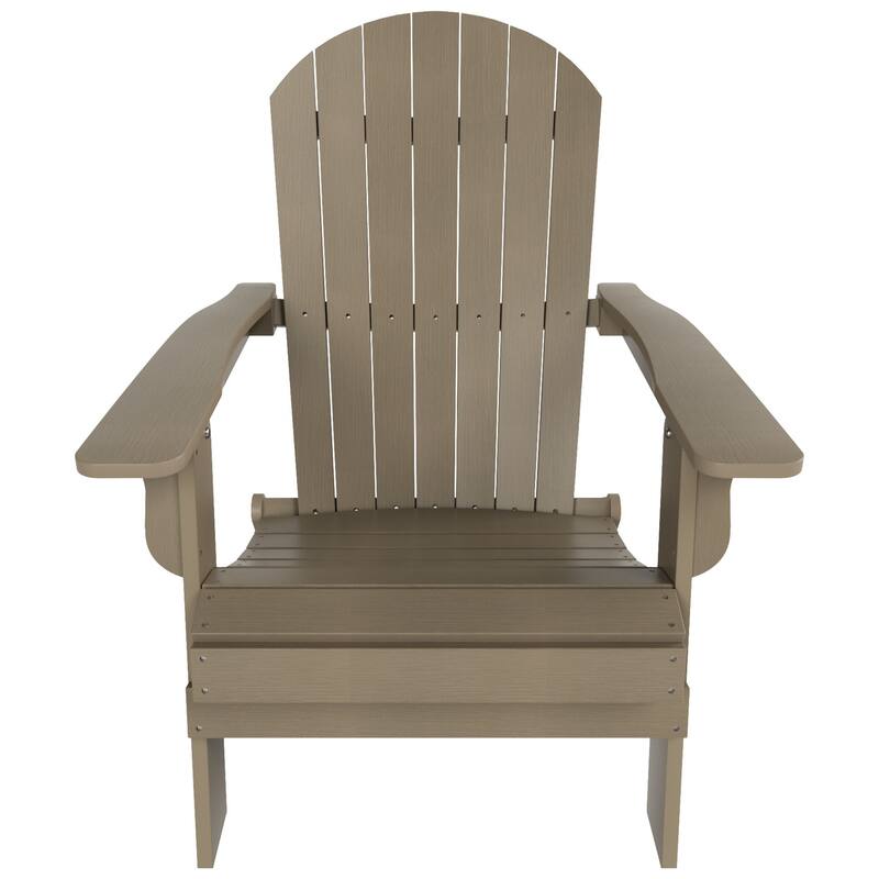 Vineyard HIPS Outdoor Folding Eco-Friendly All Weather Seashell Adirondack Chairs (12-Piece Conversation Set)