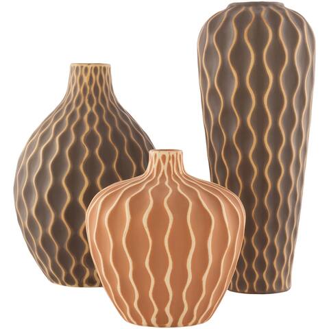 Ola Global Ceramic Outdoor Safe Vase Set (3 Pieces)