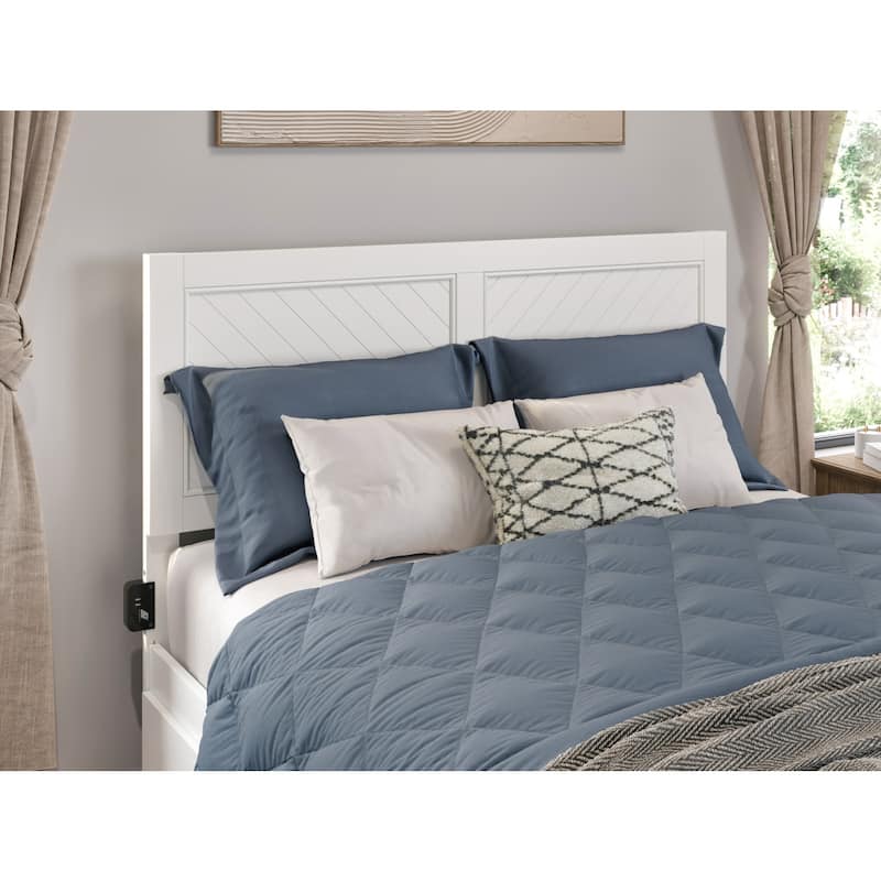 Rustic Solid Wood Farmhouse Full Headboard in White with Classic Farmhouse Design and Solid Build
