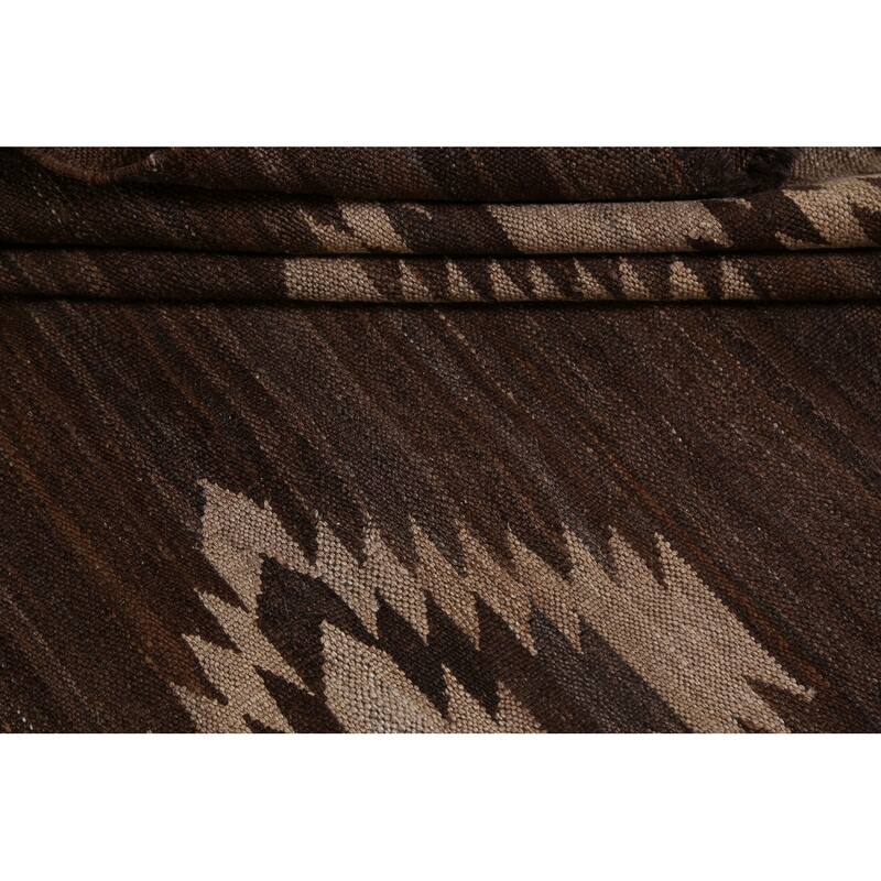 Natural Dye Kilim Tribal Geometric Oriental Area Rug Wool Hand-woven - 5'4" x 6'3"