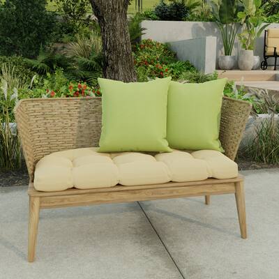 18" x 18" Green Solid Outdoor Throw Pillow - Set of 2 - 18'' L x 18'' W x 4'' H