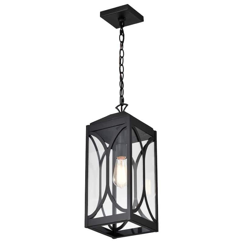 Oaklyn 1 Light Hanging Lantern Matte Black with Clear Glass