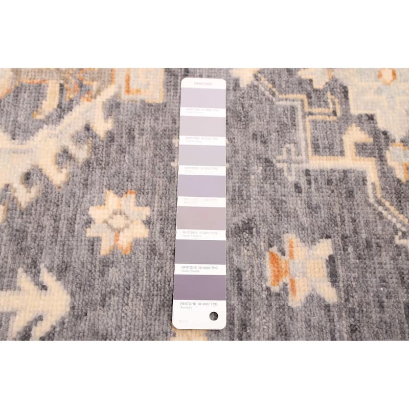 ECARPETGALLERY Hand-knotted Jules Sultane Dark Grey Wool Rug - 8'0 x 9'11