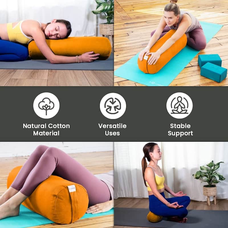 Sol Living Cylindrical Cotton Yoga Bolster
