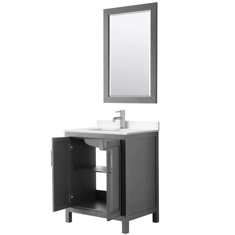 Daria 30-inch Single Vanity, Single Hole Quartz Top, 24-inch Mirror