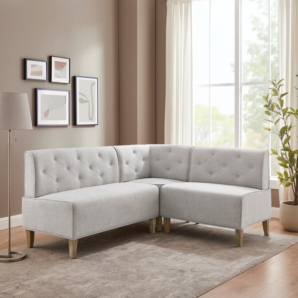 slide 2 of 33, Allard Upholstered/Faux Leather Modern Farmhouse Nook Bench