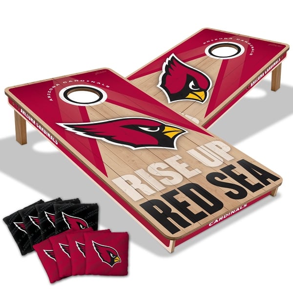 slide 2 of 7, Arizona Cardinals NFL 2x4 Professional Cornhole Board Set Include Carrying Case