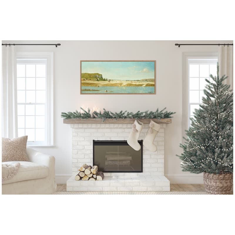 Kate and Laurel Sylvie Beaded The Banks of the River Durance Framed Canvas by The Art Institute of Chicago