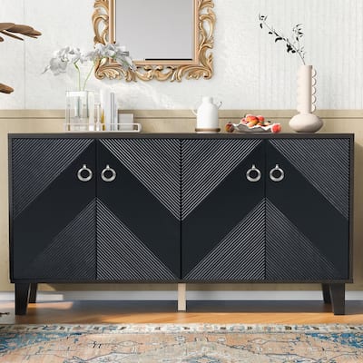 Light Luxury Cabinet Adorned with Geometric Patterns
