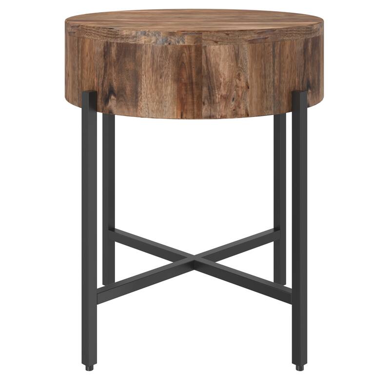 Contemporary Solid Wood Accent Table in Natural