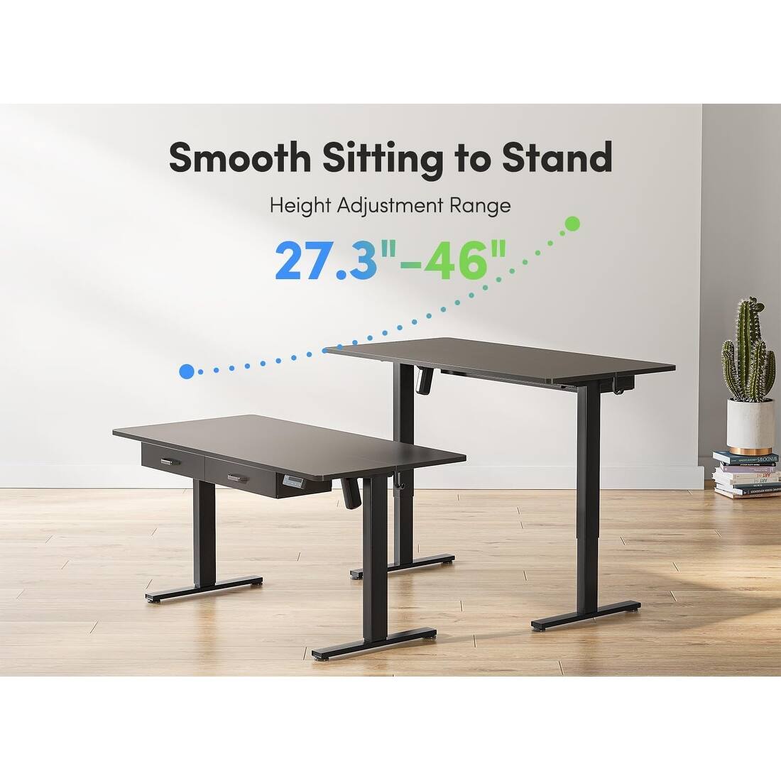 FEZIBO Adjustable Height Electric Standing Desk with Double Drawer