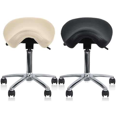 Adjustable Saddle Stool Tilt Backless Chair With Wheels Salon Dental Hygienist Rolling Dentist Clinical Hospital Lab Exam