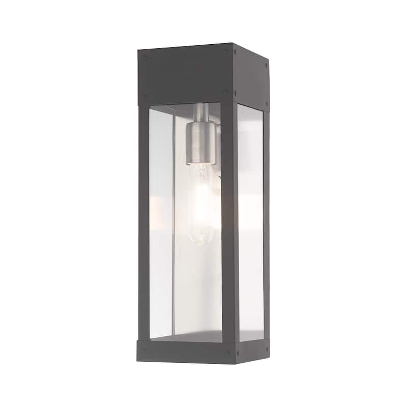 Livex Lighting 1-light Outdoor Wall Lantern, 20873 - 5"W x 15"H x 5"EXT - Scandinavian Gray