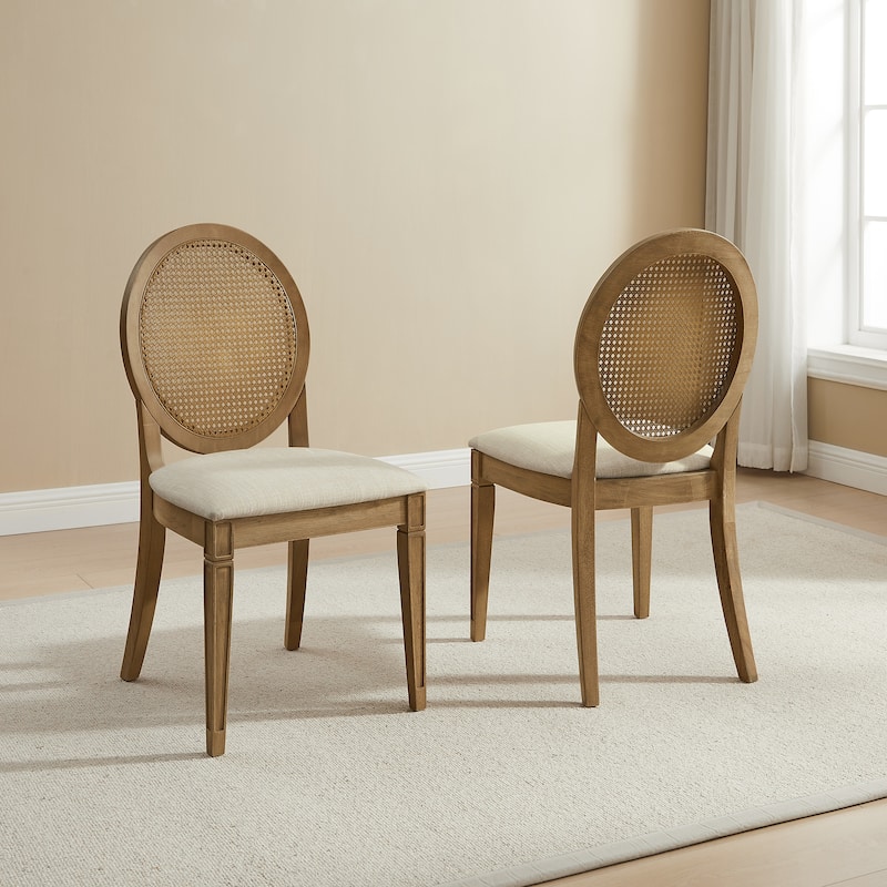 Katia 2-Piece Upholstered Cane-Back Dining Chair Set