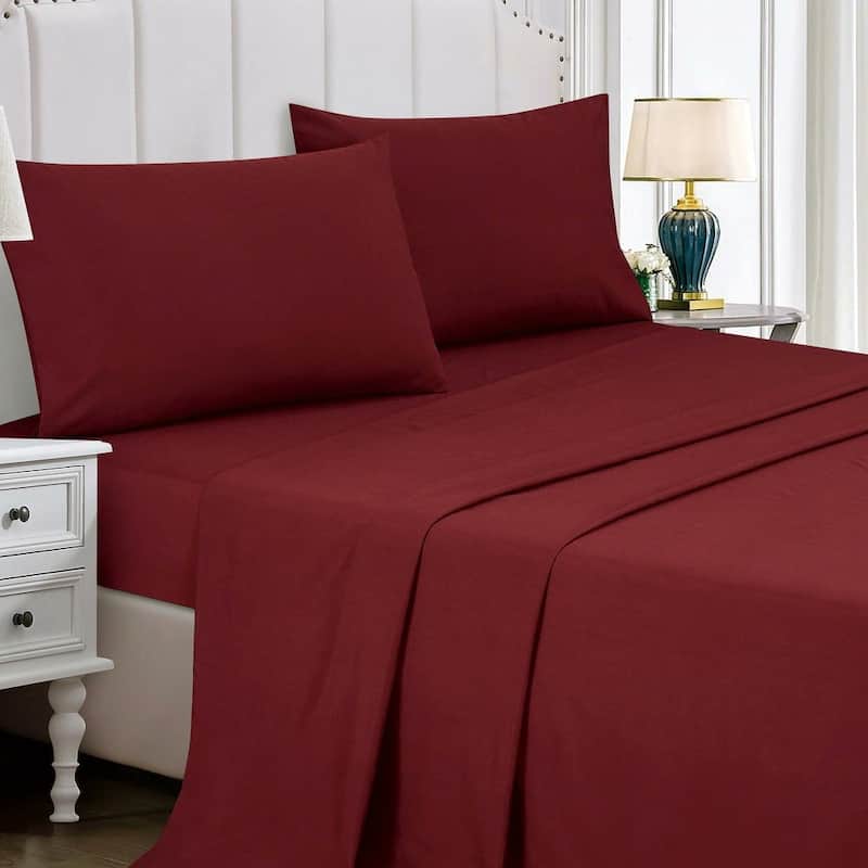 9 Piece Bed-in-a-Bag Red White Striped Soft Bedding Comforter Set