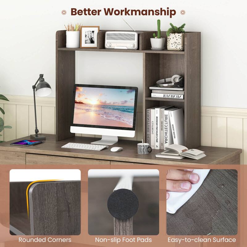 Costway Desk Bookshelf Desktop Storage Organizer Display Shelf Rack