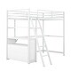 preview thumbnail 10 of 12, Metal & Wood Twin Size Loft Bed with Desk and Two Built-in Drawers