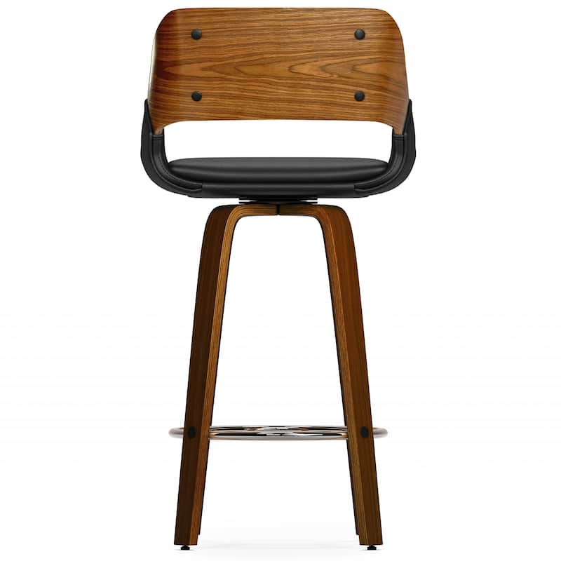 WYNDENHALL Mara Contemporary 16 inch Swivel Bar Stool (Set of 2) - 18.7"D x 18.5"W x 36.6"H