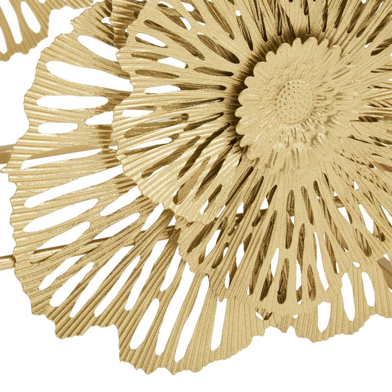 Pomonok Gold Finish Peony and Ginkgo Coffee and End Table Set with Mirror Top by iNSPIRE Q Bold