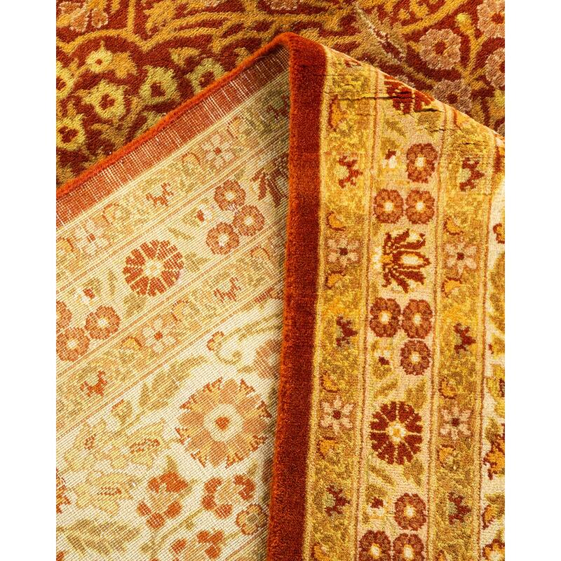 Overton Hand Knotted Wool Vintage Inspired Traditional Mogul Orange Area Rug - 12 x 15+