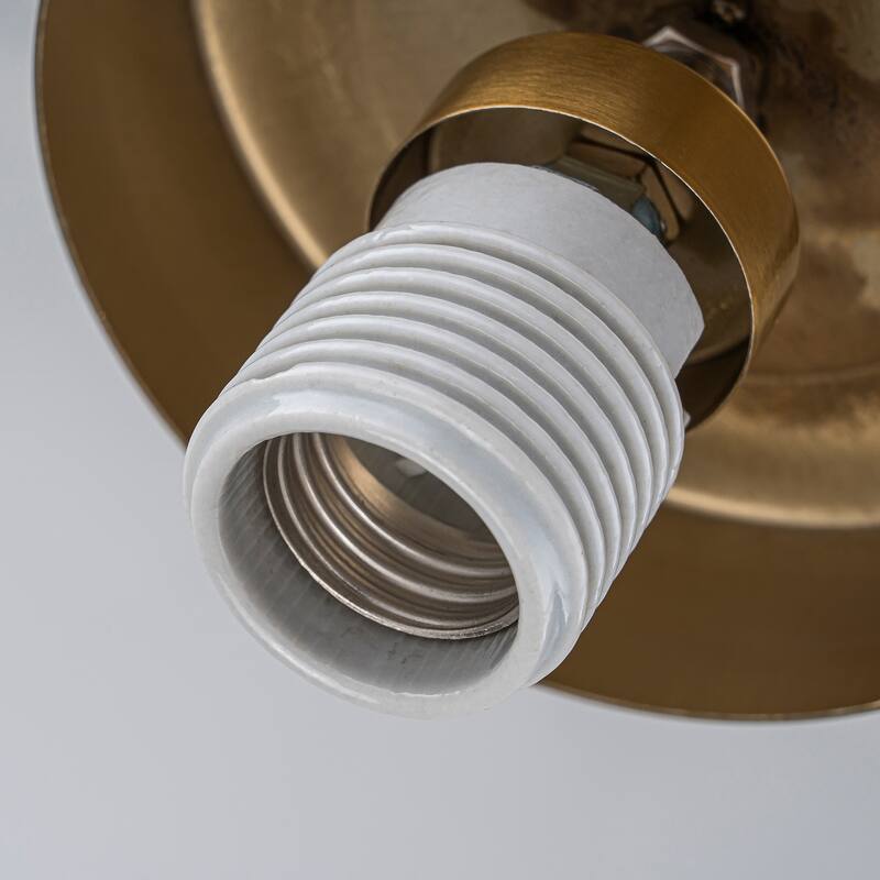 1-Light Gold Lantern Chandelier Drum Shape Hanging Kitchen Island Light