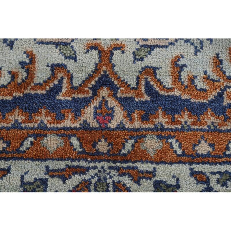 Heriz Serapi Indian Octagon Area Rug Handmade Wool Carpet - 5'11"x 6'1"