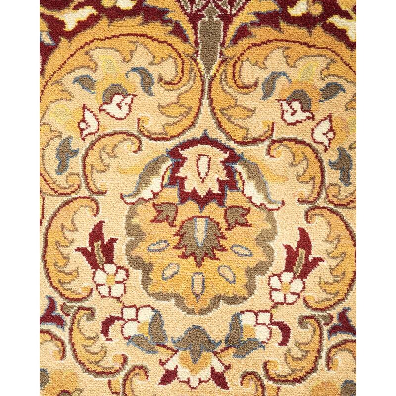 Overton Handknotted Wool Traditional Oriental Yellow Area Rug - 9' x 12'