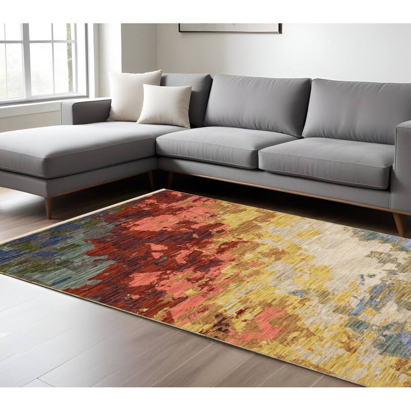 HomeRootsAbstract Modern Rectangle Area Rug - 155.12' X '118.11' X '0.32