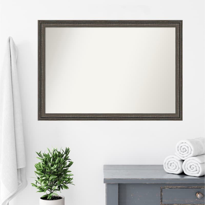 Upcycled Non-Beveled Wood Framed Bathroom Vanity Wall Mirror