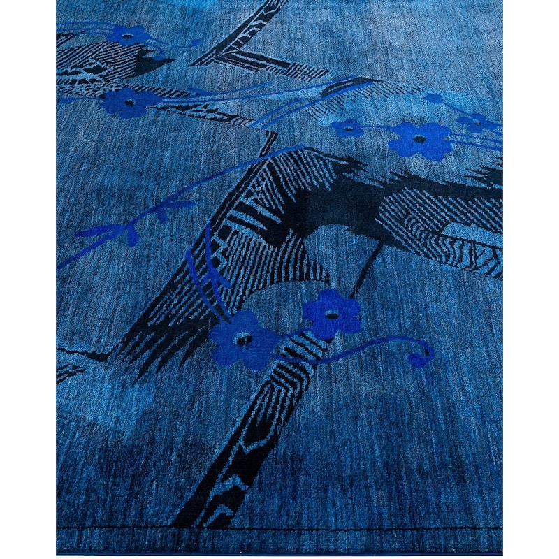 Overdyed, One-of-a-Kind Hand-Knotted Area Rug - Blue - 6' 1" x 9' 3"