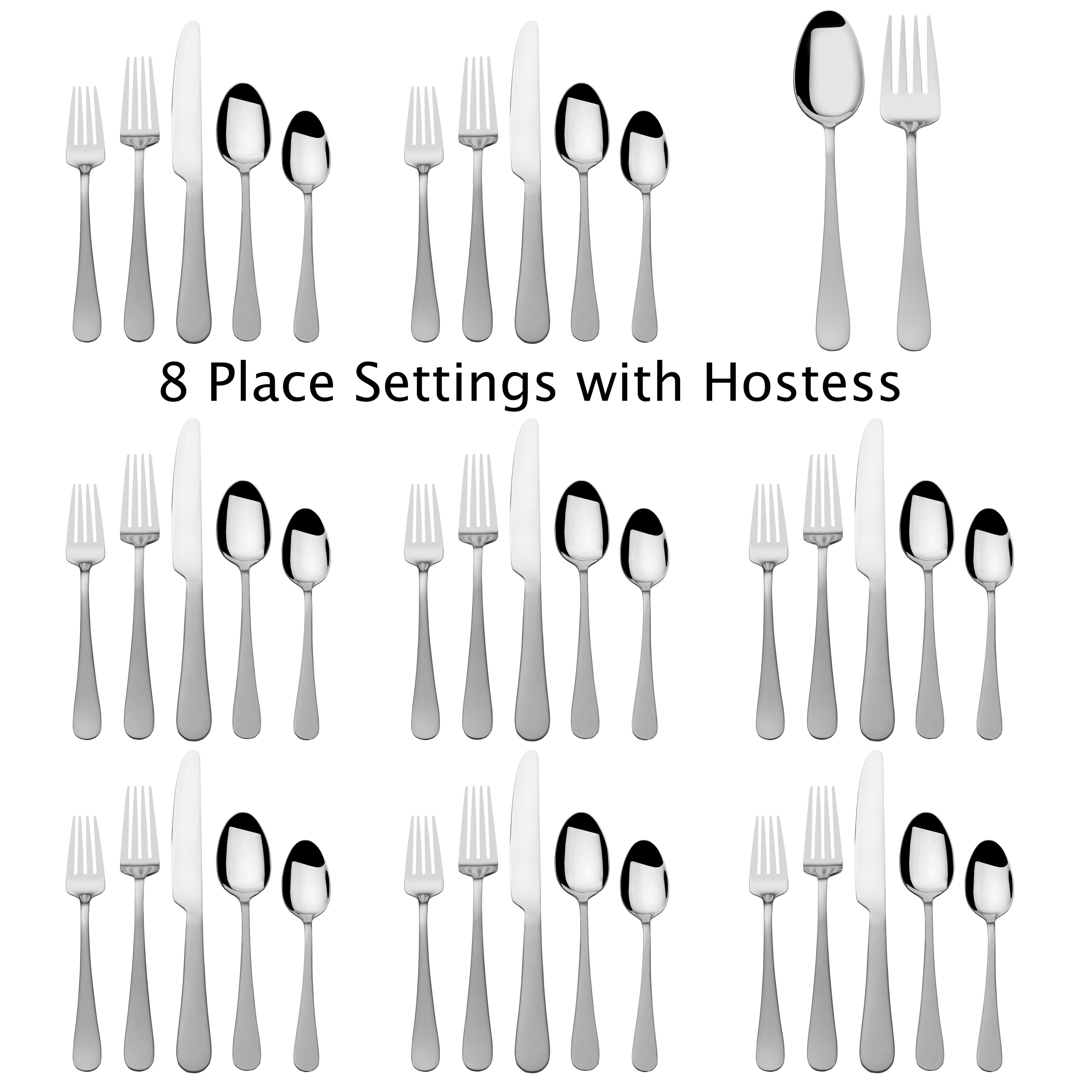 Mikasa Gourmet Basics Satin Symmetry 42-Piece Flatware Set