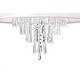 preview thumbnail 5 of 7, 4-Light Double White Fabric Drum Shade Crystal Chandelier