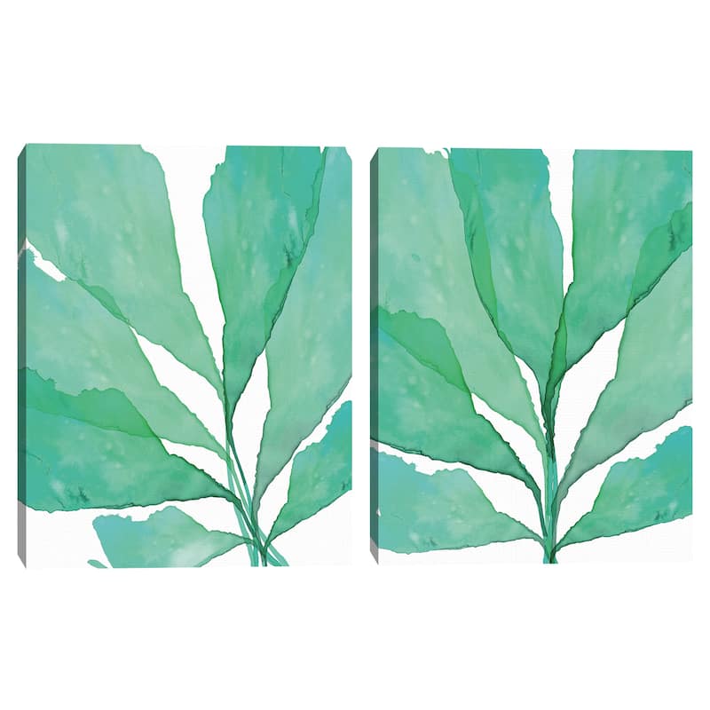 Tropical Leaves 2 Teal, TropicalLeaves 3 Teal by SEA Studio Canvas Art Prints