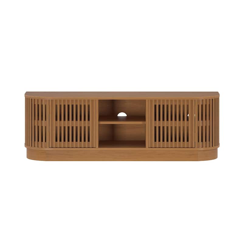 Plank and Beam Contour Curved Mid-Century Modern Sideboard/TV Stand