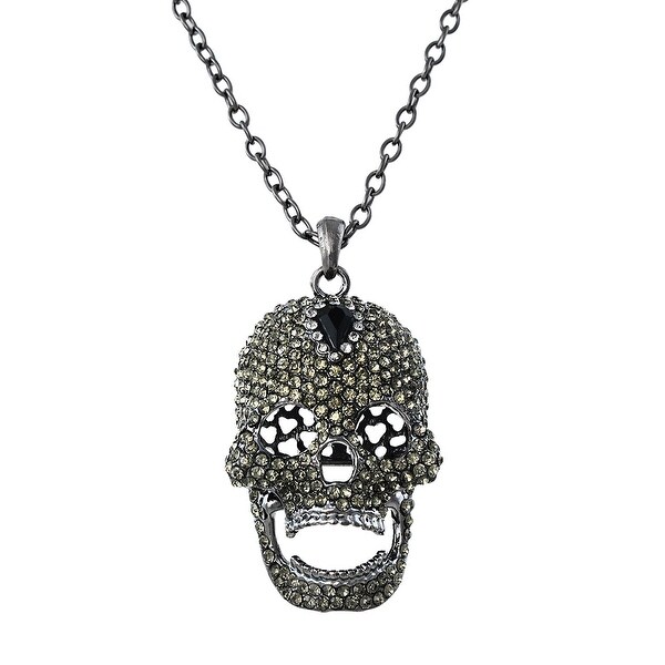 Gunmetal Bling Pendant Necklace