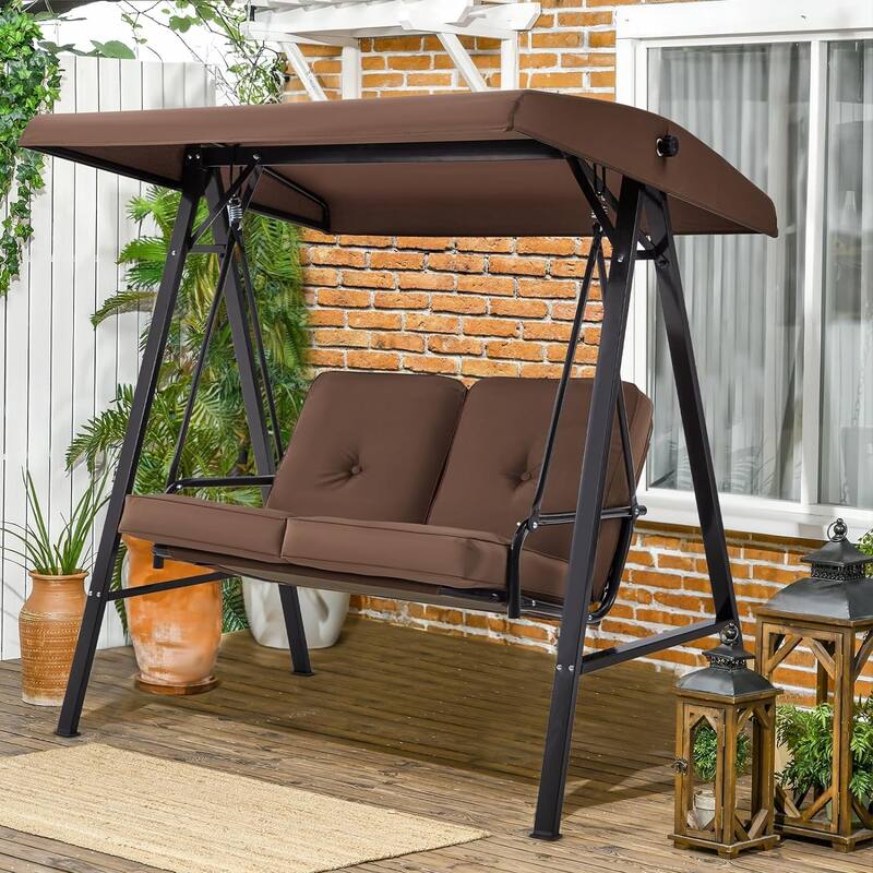 2-Seat Patio Swing Chair, Outdoor Porch Swing Glider