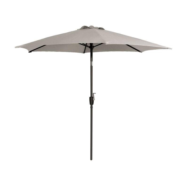 9FT Outdoor Patio Iron LegsTilt-Adjustable Round Tilting Umbrella