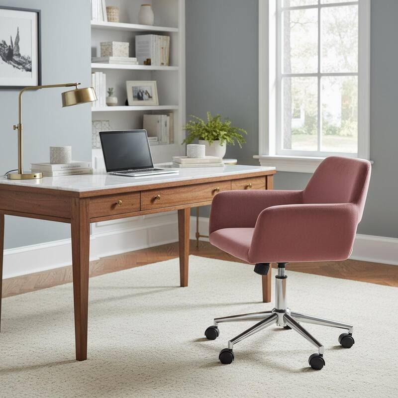 Homylin Modern Velvet Upholstered Task Chair with 360 Degree Swivel