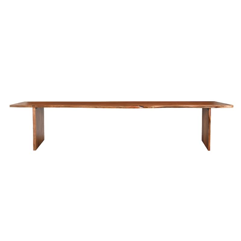 HomeRoots 60" Brown Solid Wood Live Edge Dining Bench - 60 in. x 18 in. x 15 in.
