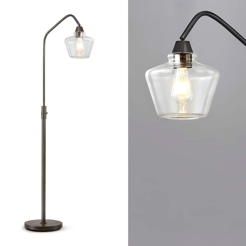 Midtown One Light Glass Shade 66"H Dimmable LED Floor Lamp with Vintage LED Bulb