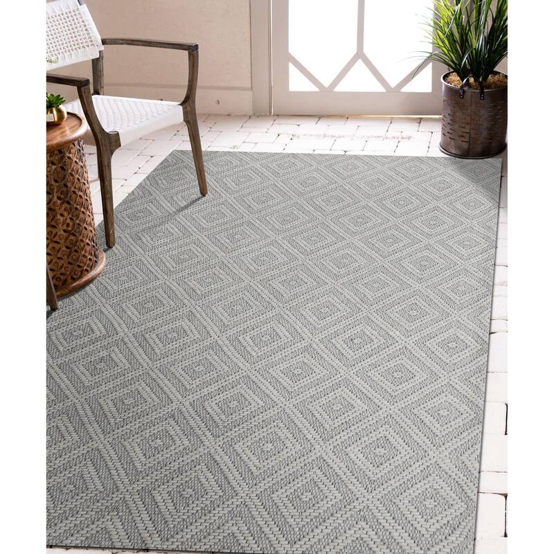 Sevita Cel Ivory Diamond Wool Indoor Area Rug, 5' x 7'9"