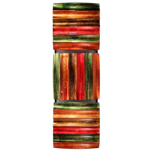 Shop Vertical 3 Panel Metal Wall Decor Green Red Copper And