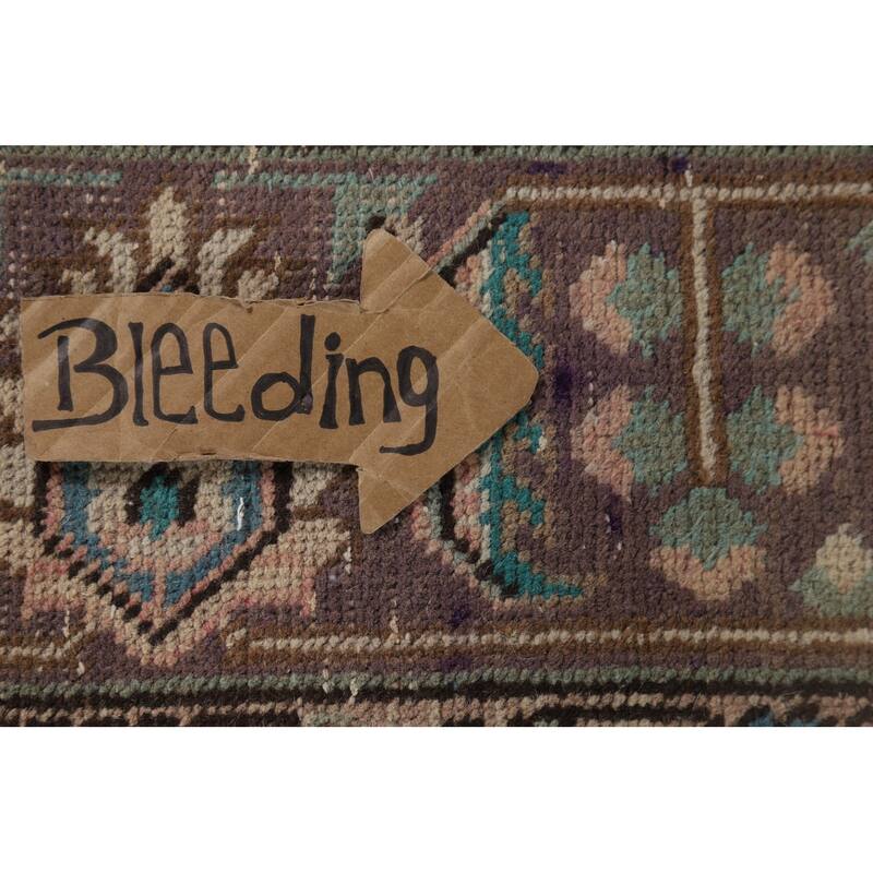 Geometric Tabriz Vintage Persian Area Rug Handmade Peach Wool Carpet - 6'5" x 9'5"