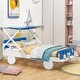 preview thumbnail 3 of 4, Wood Twin Size Car Bed with Ceiling Cloth and Storage Shelf - Fun Playful Design, Durable Frame, Easy Assembly